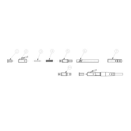 Kit terminali per connettori in fibra ottica LC con UL94 V-0 e IEC61754-20