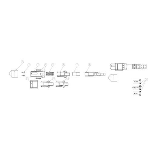 Kit di fibre ottiche MPO Connector per cavi jumper con vari tipi